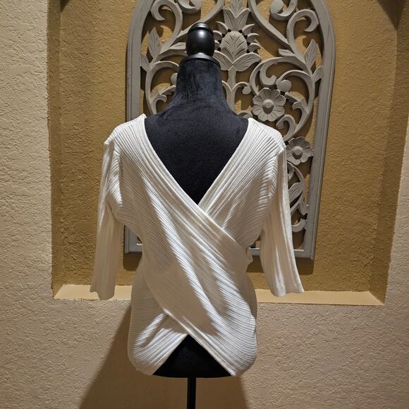 Ashley Stewart 18/20 Reversible Ribbed Wrap Sweater Plus Size Minimalist - Picture 6 of 14